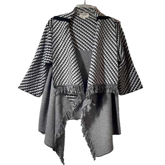 Norm Thompson Sweaters - Fringed Waterfall Cardigan Knit Sweater Open Front